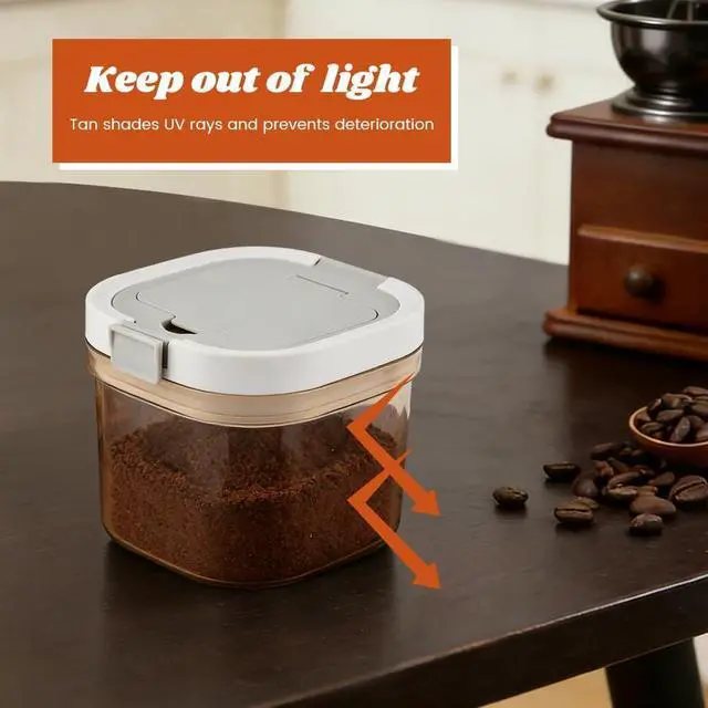 Alt view image 5 of 7 - Sugar Container with Spoon, 27fl oz/800ml Coffee Ground Container Formula Dispenser Airtight Food Storage Jar for Coffee Tea Flour Cereal, Easy to Clean