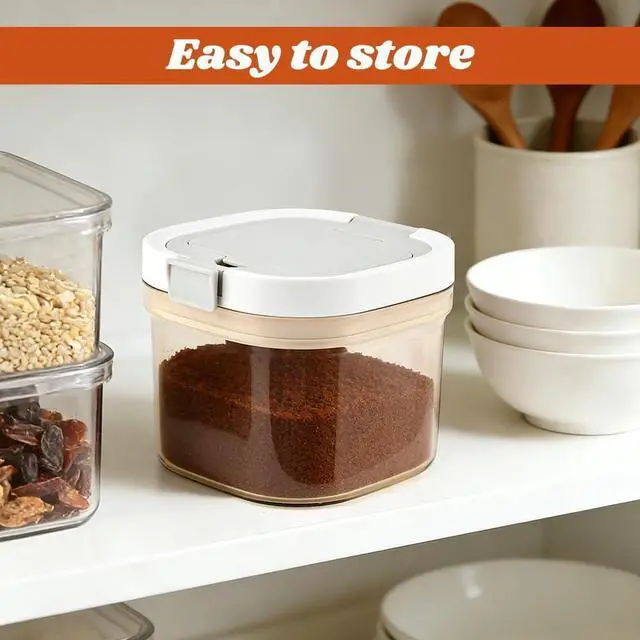 Alt view image 7 of 7 - Sugar Container with Spoon, 27fl oz/800ml Coffee Ground Container Formula Dispenser Airtight Food Storage Jar for Coffee Tea Flour Cereal, Easy to Clean