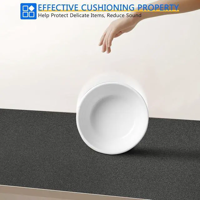 Alt view image 6 of 7 - WochiTV Shelf Liner for Cabinets, Drawer Non Adhesive Non Slip Foam Mat for Kitchen, Pantry, Bathroom, Cupboard, Garage, Closet, Shelves, Drawer, Tool Box, Gray 11.8 x 59 inches