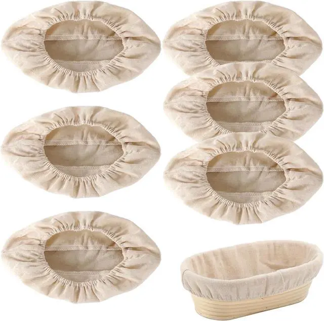 Main image of 6 Pcs Oval Banneton Proofing Cloth liner 10 inch Bread Baking Basket Liner | Sourdough Proofing Dough Basket Cloth Liner for Bakery Home Baking (Basket Not Included)(Oval)