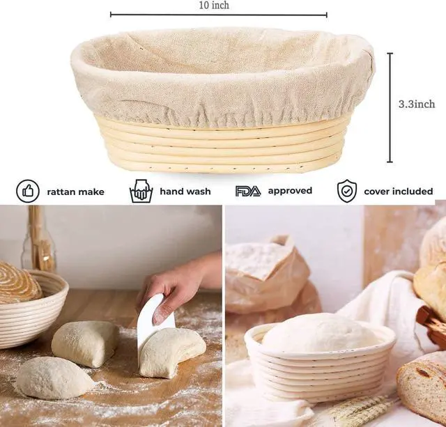 Alt view image 2 of 6 - 6 Pcs Oval Banneton Proofing Cloth liner 10 inch Bread Baking Basket Liner | Sourdough Proofing Dough Basket Cloth Liner for Bakery Home Baking (Basket Not Included)(Oval)