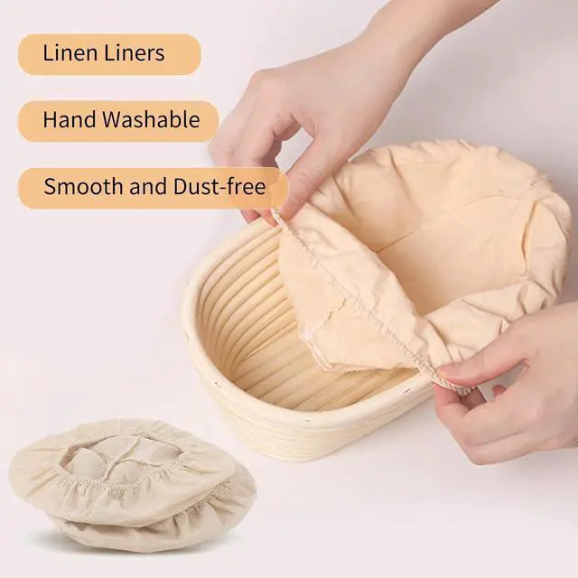 Alt view image 3 of 6 - 6 Pcs Oval Banneton Proofing Cloth liner 10 inch Bread Baking Basket Liner | Sourdough Proofing Dough Basket Cloth Liner for Bakery Home Baking (Basket Not Included)(Oval)