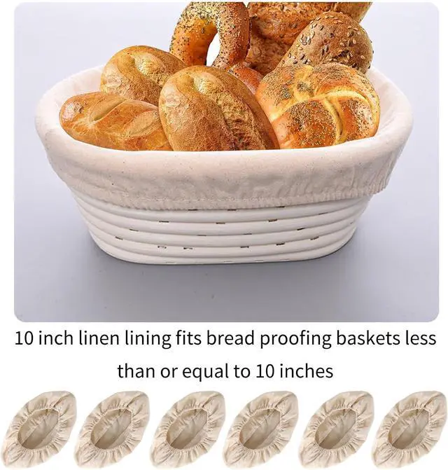 Alt view image 4 of 6 - 6 Pcs Oval Banneton Proofing Cloth liner 10 inch Bread Baking Basket Liner | Sourdough Proofing Dough Basket Cloth Liner for Bakery Home Baking (Basket Not Included)(Oval)