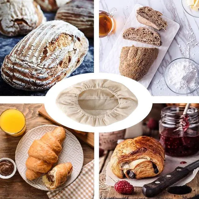 Alt view image 6 of 6 - 6 Pcs Oval Banneton Proofing Cloth liner 10 inch Bread Baking Basket Liner | Sourdough Proofing Dough Basket Cloth Liner for Bakery Home Baking (Basket Not Included)(Oval)