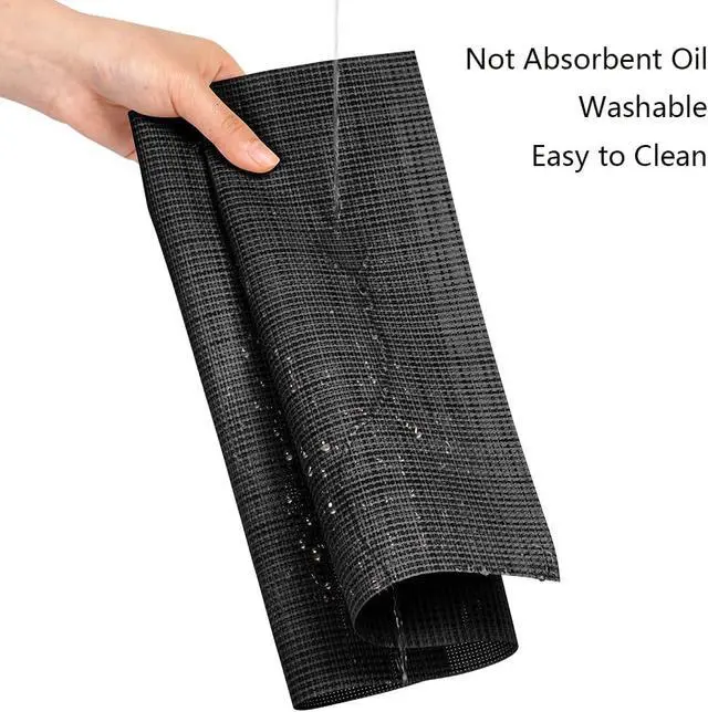 Alt view image 4 of 7 - AUAUY Placemats Set of 6 Washable, Non-Slip Heat Resistant Table Mat, Black | 6pcs PVC Vinyl Woven Table Placemats Wipeable for Kitchen Dinning Restaurant, Farmhouse