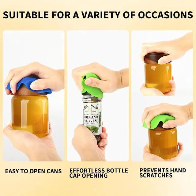Alt view image 3 of 6 - Jar Opener Gripper Pads 4-Pack, 5 Inch Round Silicone Non-Slip Bottle Lid Opener for Easy Opening, Heat-Resistant Cup Coasters, Food-Grade Silicone, Reusable Kitchen Helper