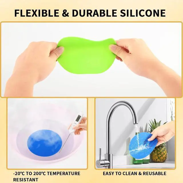 Alt view image 5 of 6 - Jar Opener Gripper Pads 4-Pack, 5 Inch Round Silicone Non-Slip Bottle Lid Opener for Easy Opening, Heat-Resistant Cup Coasters, Food-Grade Silicone, Reusable Kitchen Helper