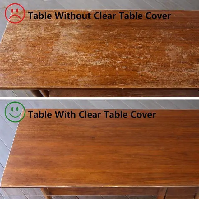 Alt view image 2 of 7 - Clear Oval Table Cover Protector 52 x 70 in Plastic Tablecloth for 4~6 Seats Table