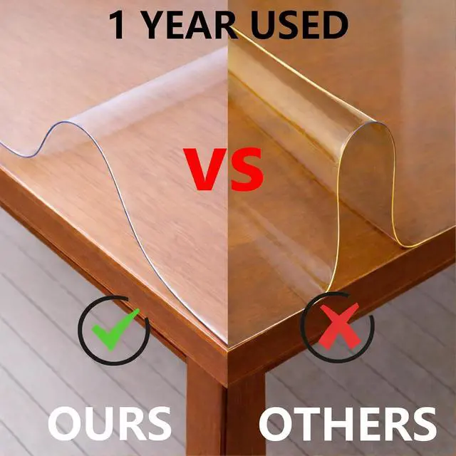 Alt view image 6 of 7 - Clear Oval Table Cover Protector 52 x 70 in Plastic Tablecloth for 4~6 Seats Table