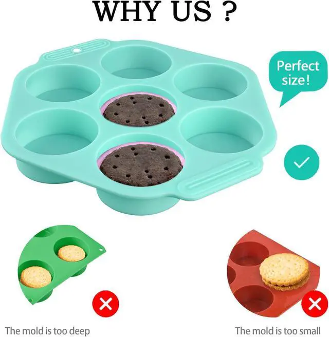 Alt view image 3 of 6 - Actvty Round Chocolate Covered Cookie Molds, 3 Pcs Cylinder Chocolate Candy Silicone Molds, Perfect for Covered Cookies, Making Candy, Cakes, Jelly, Muffin, Soap