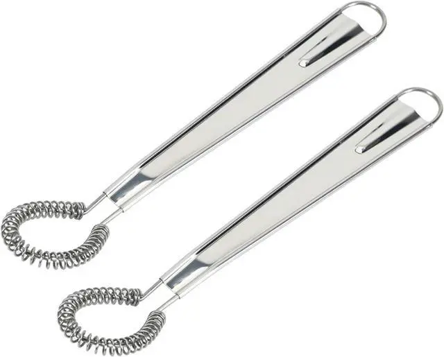 Main image of 2 Pieces Egg Beater, Stainless Steel Mini Egg Whisk, Spring Coil Whisk, Handheld Milk Frother Foamer Sauce Stirrer Blender Coffee Mixer