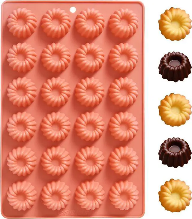 Main image of Mini Buntz Cake Silicone Mold Pan, 20-Cavity | Fluted Ring Design, Non-Stick Release, 20 Cavities, 11.81 x 7.67 in, Reusable Silicone