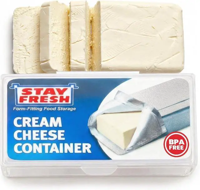 Main image of Stay Fresh Cream Cheese Container For Fridge Clear Plastic for Cream Cheese, Dishwasher Safe, BPA Free Cheese Dish for your Pantry, Counter, Refrigerator