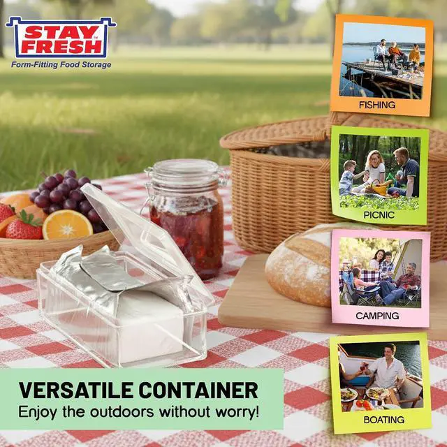 Alt view image 5 of 7 - Stay Fresh Cream Cheese Container For Fridge Clear Plastic for Cream Cheese, Dishwasher Safe, BPA Free Cheese Dish for your Pantry, Counter, Refrigerator
