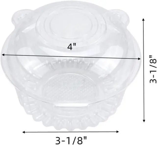 Alt view image 4 of 7 - 50 Pack Plastic Single Individual Cupcake Muffin Dome Holders Cases Boxes | Cups Pods,Great for parties or cake,muffin sales
