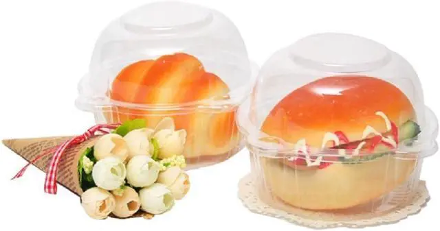 Alt view image 6 of 7 - 50 Pack Plastic Single Individual Cupcake Muffin Dome Holders Cases Boxes | Cups Pods,Great for parties or cake,muffin sales