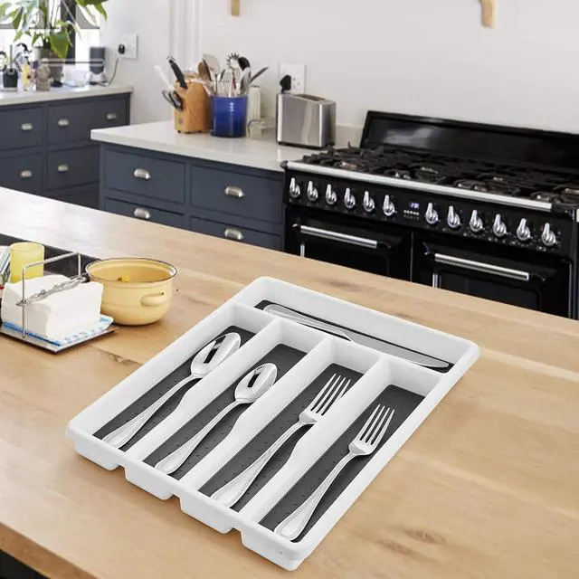 Alt view image 5 of 6 - HaWare Silverware Tray, Multi-Purpose Organizer with Soft Grip Lining