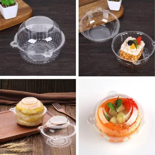 Alt view image 7 of 7 - 50 Pack Plastic Single Individual Cupcake Muffin Dome Holders Cases Boxes | Cups Pods,Great for parties or cake,muffin sales