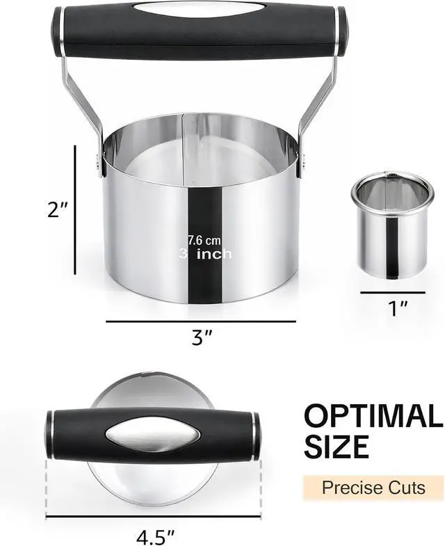 Alt view image 4 of 7 - 3" Stainless Steel Biscuit Cutter, Round Cookie Cutter with Handle | Ergonomic Soft Grip, Biscuit Maker for Baking, Dishwasher Safe, Gift-Ready Packaging