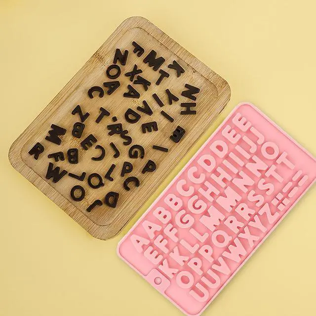 Alt view image 3 of 7 - 2 pcs Number Chocolate Molds and Letter Silicone Molds, with 2 Droppers, Happy Birthday Cake Decorations Baking Mould,for Chocolate, Candy, ice cubes,cake cookies