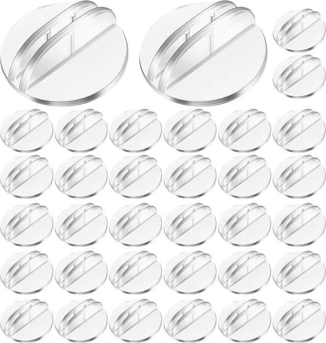 Main image of Harloon 100 Pcs Card Stands Translucent Plastic Card Holders Game Stands Paper Miniature Bases Clear Paper Board Clips for Table Numbers Business Price Tags Menus Labels Party, 1 Inch