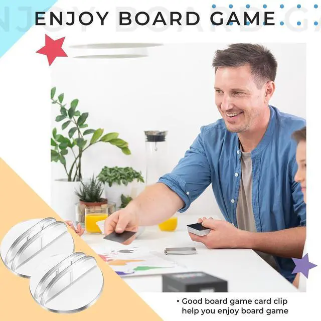 Alt view image 4 of 6 - Harloon 100 Pcs Card Stands Translucent Plastic Card Holders Game Stands Paper Miniature Bases Clear Paper Board Clips for Table Numbers Business Price Tags Menus Labels Party, 1 Inch