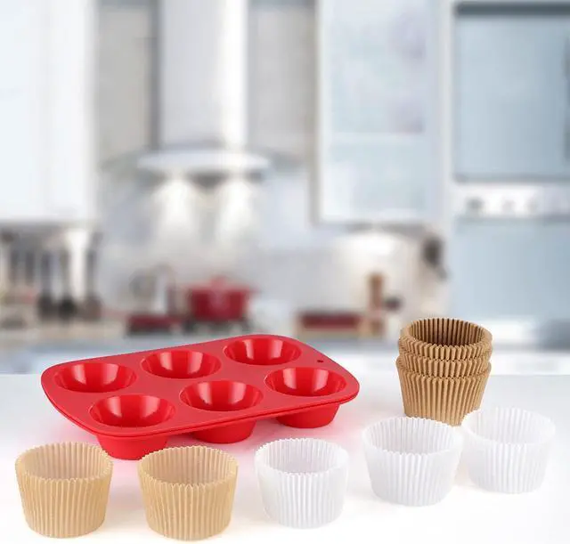 Alt view image 3 of 7 - Gifbera Unbleached Jumbo Muffin Cupcake Liners 200 Counts - Parchment Paper Large Baking Cups, Food Grade Cupcake Wrappers for Wedding Birthday, Non-stick, Odorless, Natural
