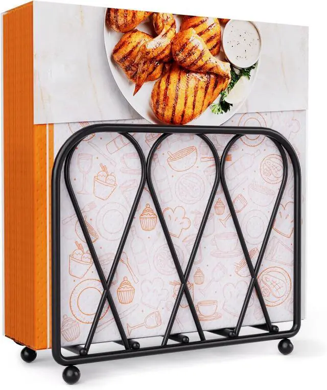 Main image of Napkin Holder for Table, Black Metal Paper Napkin Holder for Dining Table, Modern Decor for Home Dinner in Kitchen or Dining Room, Standing Napkin Dispenser for Kitchen Countertop Restaurant Bar