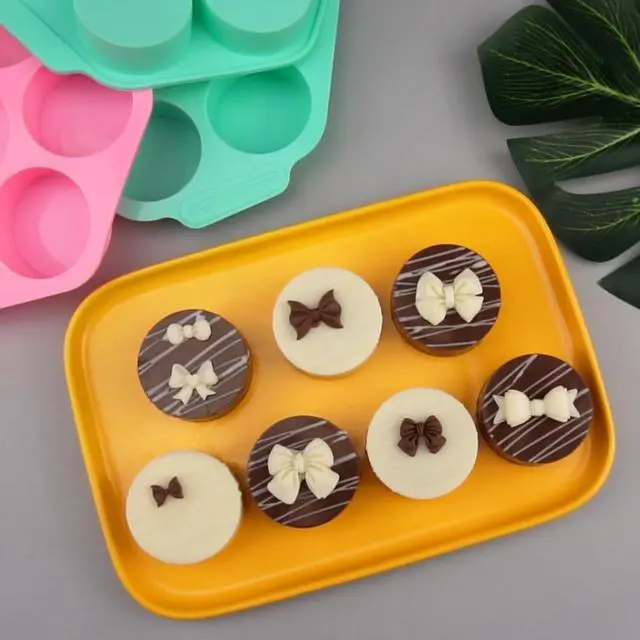 Alt view image 4 of 6 - Actvty Round Chocolate Covered Cookie Molds, 3 Pcs Cylinder Chocolate Candy Silicone Molds, Perfect for Covered Cookies, Making Candy, Cakes, Jelly, Muffin, Soap