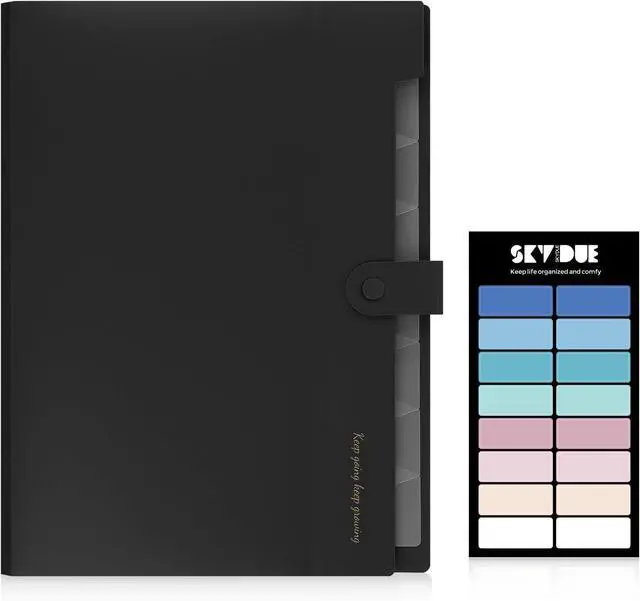Alt view image 3 of 7 - SKYDUE Accordion File Organizer, Expanding File Folder with 8 Pockets, Portable Document Paper Organizer, Letter/A4 Size Filing FolderSchool Office Supplies Hospital Bag Essentials Black