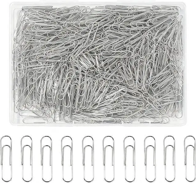 Main image of Paper Clips, 600 Pcs Paperclips Premium Medium Paper Clip, 1-2/7" Silver School Office Supplies Heavy Duty, Ideal for Bookmark(Silver)