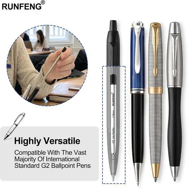 Alt view image 3 of 7 - Pack of 10 Replaceable Ballpoint Pen Refills,G2 Ink Refills | 1mm Medium Point,Twist Pen Refill,Ball Point Pen Refills,Ink Refills for Pens,Blue