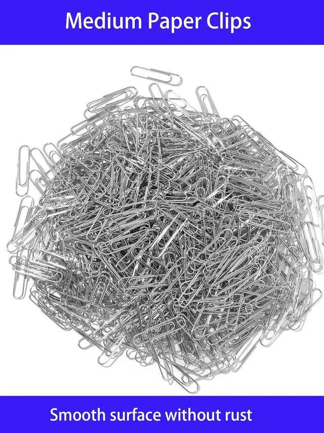 Alt view image 6 of 7 - Paper Clips, 600 Pcs Paperclips Premium Medium Paper Clip, 1-2/7" Silver School Office Supplies Heavy Duty, Ideal for Bookmark(Silver)