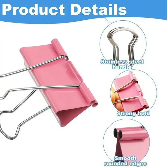 Alt view image 6 of 7 - 40PCS Colorful Binder Clips,Assorted Sizes Metal Paper Clips | Works Great for Document Arrangement, Handmade Crafts, Cable Management and Snack Bag Sealing For Daily Organization