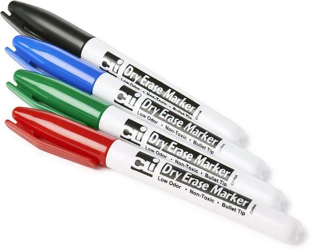Alt view image 3 of 3 - Charles Leonard Dry Erase Markers, Pocket Style with Bullet Tip, Assorted Colors, 4-Pack (47804)