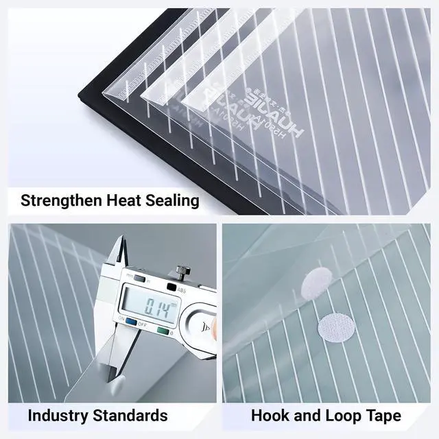Alt view image 5 of 7 - 10 Pack, Plastic Envelopes Transparent Waterproof Reusable File Folders for A4 Letter Sized Documents, Receipts, Photos & Office/School Use (10)