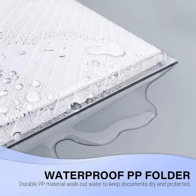Alt view image 3 of 7 - 10 Pack, Plastic Envelopes Transparent Waterproof Reusable File Folders for A4 Letter Sized Documents, Receipts, Photos & Office/School Use (10)
