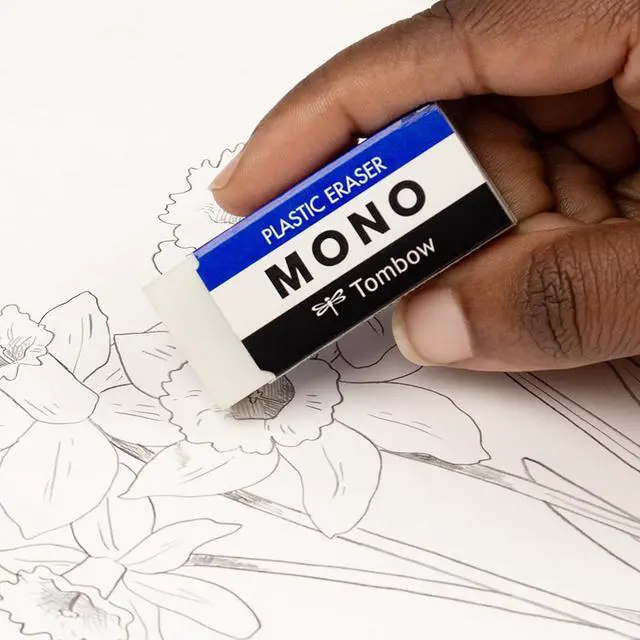 Alt view image 3 of 7 - Tombow 57324 MONO Eraser, White, Medium, 3-Pack. Cleanly Removes Marks