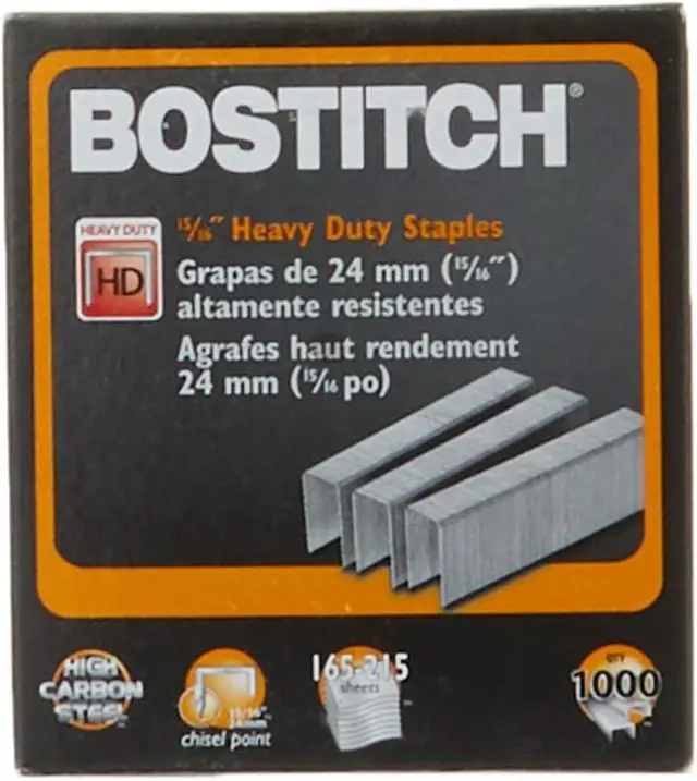 Alt view image 2 of 6 - Bostitch Heavy Duty Staples, 165-215 Sheets, 15/16 Inch (24mm) Leg, 1,000 Per Box (SB3515/16HC-1M)