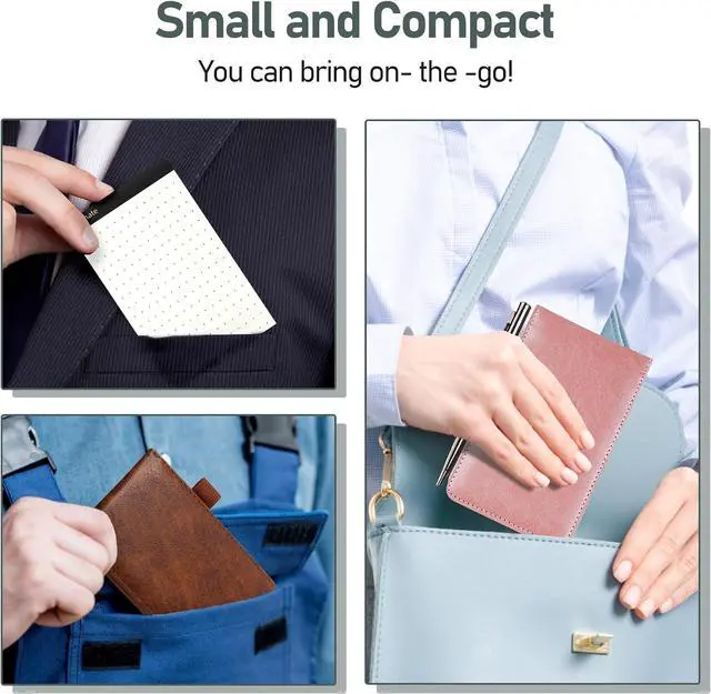 Alt view image 5 of 7 - WEMATE 10 Pieces Small Notepad Holder Set Pocket Notebook Blue 3 x 5 Inch | Included Mini Pocket Notepad Holder Set with 8 Memo Book Refills and Metal Pen for Meetings, Daily Records