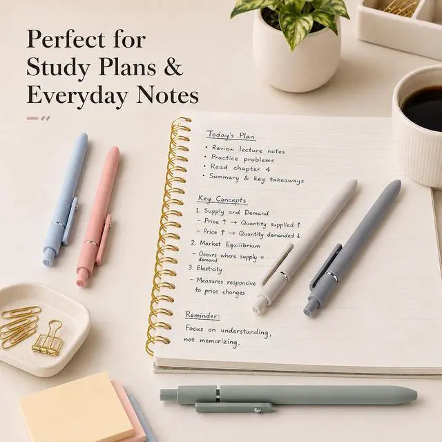Alt view image 3 of 7 - FIOVER Gel Pens 5pcs 0.5mm Quick Dry Black Ink Fine Point Pens | Smooth Writing Gel Ink Pens, Morandi Colors, High-End Series, Office School Supplies, Gifts for Women and Men