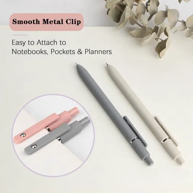 Alt view image 6 of 7 - FIOVER Gel Pens 5pcs 0.5mm Quick Dry Black Ink Fine Point Pens | Smooth Writing Gel Ink Pens, Morandi Colors, High-End Series, Office School Supplies, Gifts for Women and Men