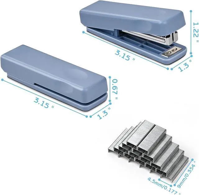 Alt view image 2 of 7 - 2Pcs Mini Stapler with 2000 Staples, Cute Small Staplers for Desk, 20 Sheets Capacity, Jam Free, Portable Stapler for Office School Supplies (Blue)
