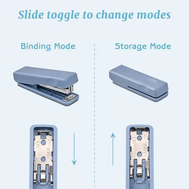 Alt view image 4 of 7 - 2Pcs Mini Stapler with 2000 Staples, Cute Small Staplers for Desk, 20 Sheets Capacity, Jam Free, Portable Stapler for Office School Supplies (Blue)