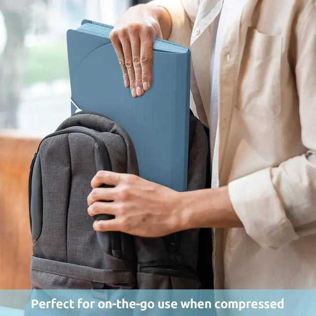 Alt view image 3 of 7 - SKYDUE Accordion File Organizer, Expanding File Folder with 13 Pockets, Portable Document Paper Bill Receipt Organizer, Home School Office Supplies, Letter A4 Size Haze Blue