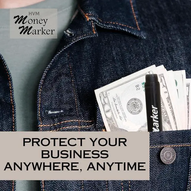 Alt view image 4 of 7 - HVM Counterfeit Money Detector Pen (5 Counterfeit Pens) | Detect Fake Bills | Money Marker Bill Detector Pen with Upgraded Chisel Tip | Universal False Currency Checker Pack