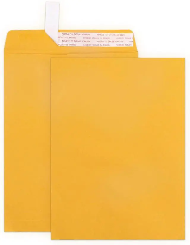 Main image of Goefun 9x12 Manilla Envelopes, 25 Pack | Self Seal, 100 GSM, Brown, Kraft, For Mailing, Organizing and Storage