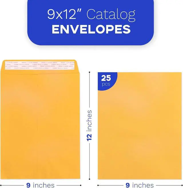 Alt view image 2 of 7 - Goefun 9x12 Manilla Envelopes, 25 Pack | Self Seal, 100 GSM, Brown, Kraft, For Mailing, Organizing and Storage