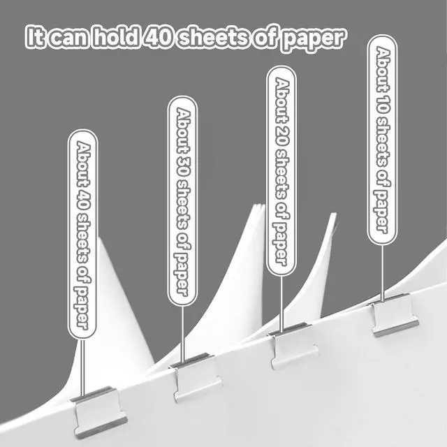 Alt view image 6 of 7 - Portable Binder Clip Stapler, Includes 100 Reusable Clips, Handheld Paper Clam Clip Dispenser Large Size, Mini Push Stapler Clamp Staplers for Desktop Document Home School Desk Office(2PCS)