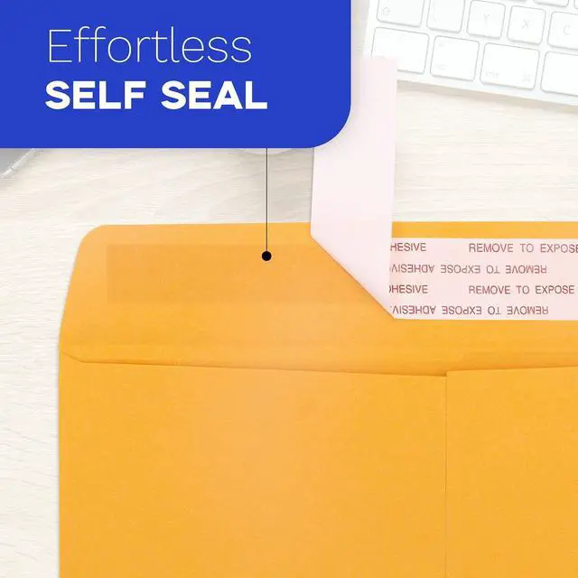 Alt view image 3 of 7 - Goefun 9x12 Manilla Envelopes, 25 Pack | Self Seal, 100 GSM, Brown, Kraft, For Mailing, Organizing and Storage